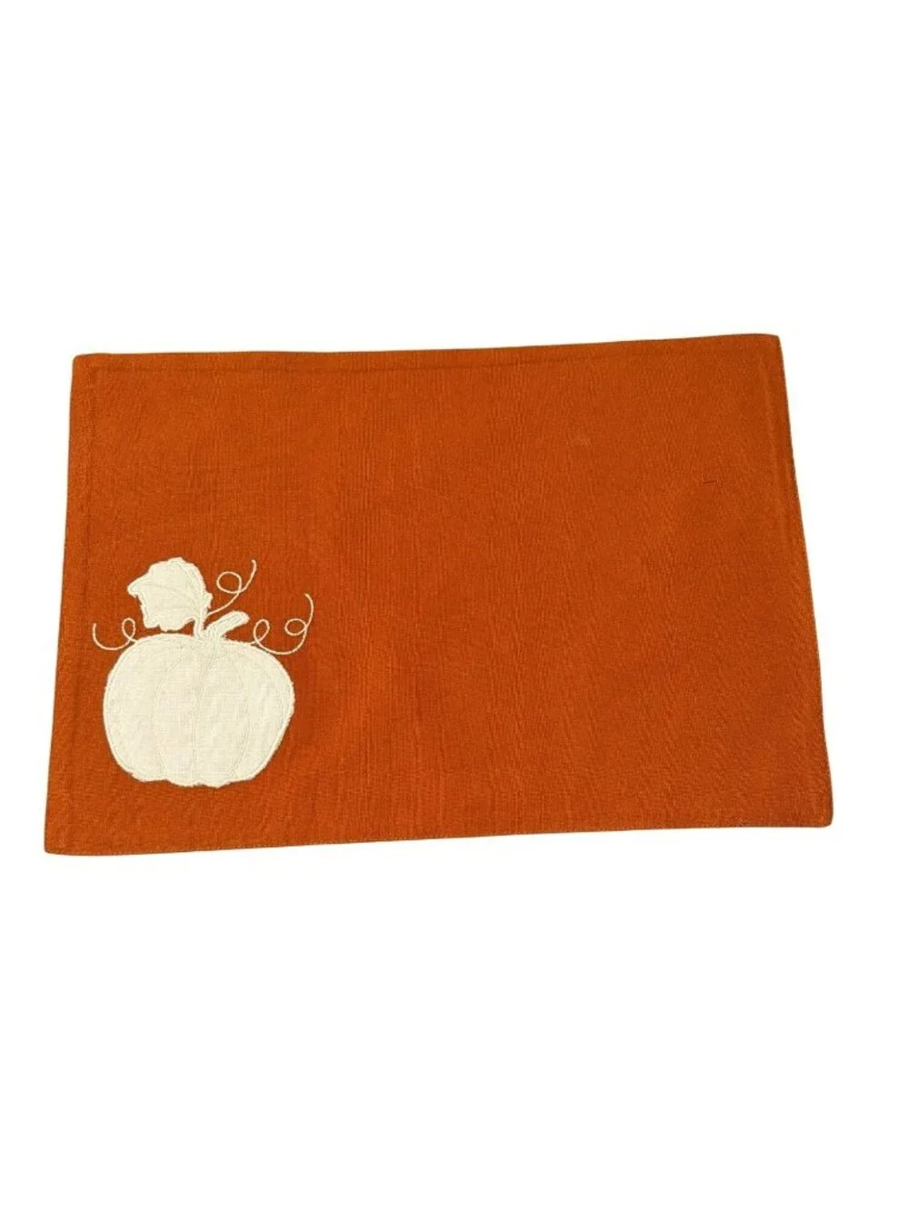 Set Of 4 Fall Pumpkin Applique Cotton Placemat 13